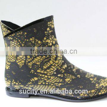 ladies netty change color heeled rubber rain boots