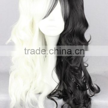 Synthetic Half and half color wig with kinky Ponytail Anime Lolita Wigs N478