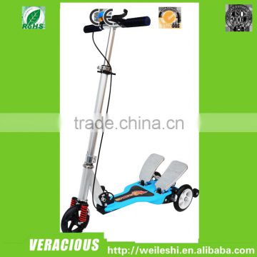 Aluminum alloy kids double pedal kick scooter, folding scooter,adult foot scooter made in China.