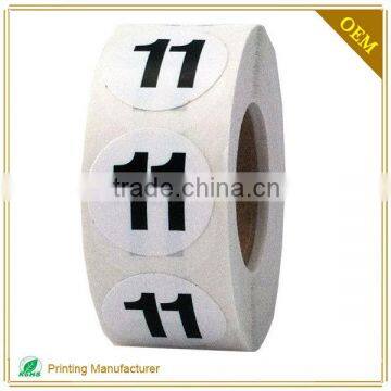 Custom Wholesale High Quality Self Adhesive Vinyl Number Stickers