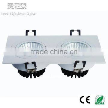 double head hot selling 2x7w cob led ceiling light square downlight square led downlights