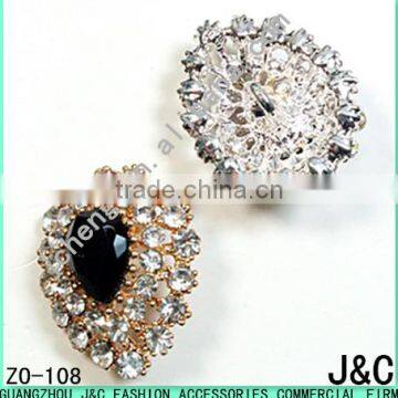 Drop Shaped Rhineston Zamac Button photo-2