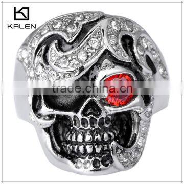 mens diamond skull wedding unique ring