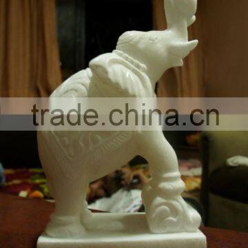 White Marble Elephant Statue