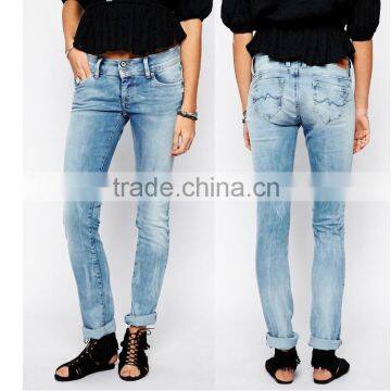 2015 Fashion Jeans Women Pop Betty Jeans Ladies Classic Blue Straight Beg Ripped Boyfriend Jeans