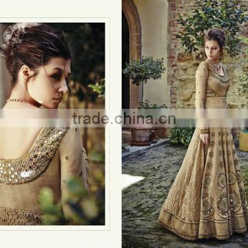 Beige Patch Border Work Anarkali Salwar Kameez/Alibaba Manufacturer Directory - Suppliers, Manufacturers, Exporters & Importers/