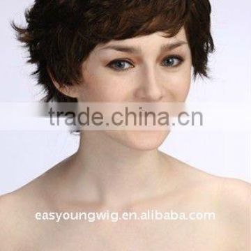 New short women's synthetic lace wig for mum, mother wigs