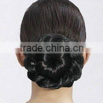 Lare wedding dark brown synthetic hair buns updo