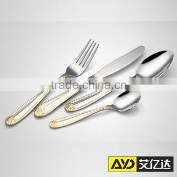 Gold Plated Flatware! 24pcs Nice Flower Gold Plated Flatware Wholesale photo-3
