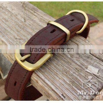 High Quality Dog Leather Collar Large Big Dogs First Class Leather Leashes Collier Chien Wholesale Pet Products Collars for Dogs photo-4
