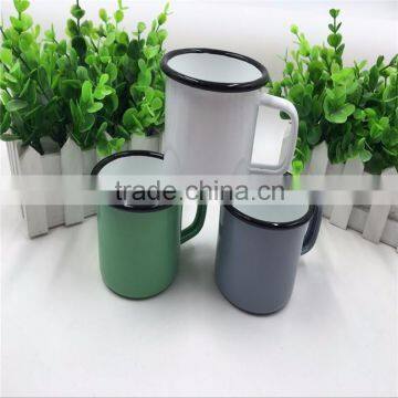 Top selling items for Europe and America for steel tea coffee metal enamel cup, designed enamel mugs