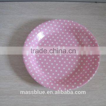 Polka-dotted paper plate