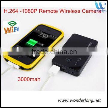 H.264 1080P Remote Wireless camera hidden camcorder motion detection Portable power bank wifi