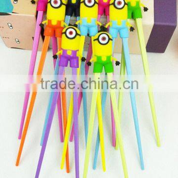 2016 Cute Plastic Chopsticks For Kids Guide/Functional Reusable Training Chopsticks