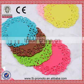 Lace Flower Doilies Silicone Coaster Coffee Table Cup Mats Pad Placemat Kitchen Accessories Cooking Tools