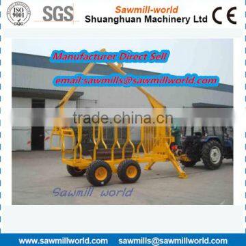 Hot sale1-12ton log trailer with crane log trailer with grapple forest crane