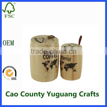 High Quality Elegant Wooden Coffee Bean Barrel