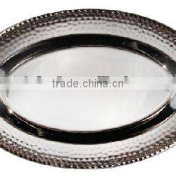 Kinox 18-10 stainless steel Hammered oval plate