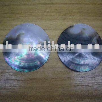 polished black MOP shell disc/slab 8cm diameter