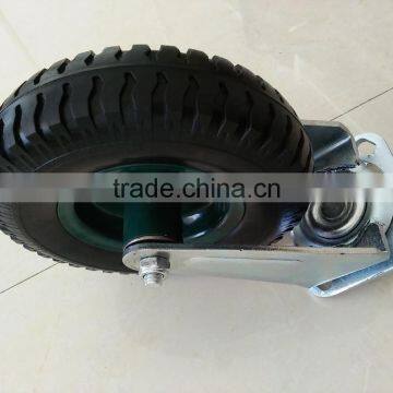 Heavy duty fixed zinc plate Foamed PU caster wheels