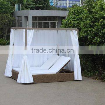 Wicker Furniture Quadrate Double Fabric Sun Loungers photo-3