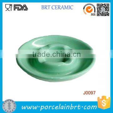 Made in China Ceramic Green Portable Ashtray