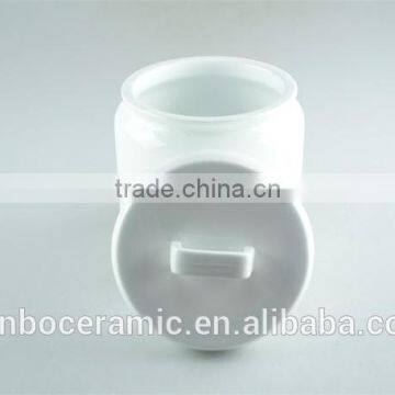 White Ceramic Storage Jars Tea Coffee Sugar in Storage Bottles & Jars With Lid , Canisters White photo-2