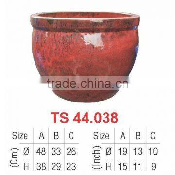 Viet Nam Oxblood ceramic flower pot