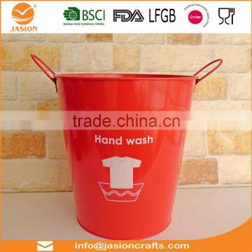 Galvanised Steel Serving Bucket Red 9L - ASH Bucket for Cutlery, Condiments or Serving Food