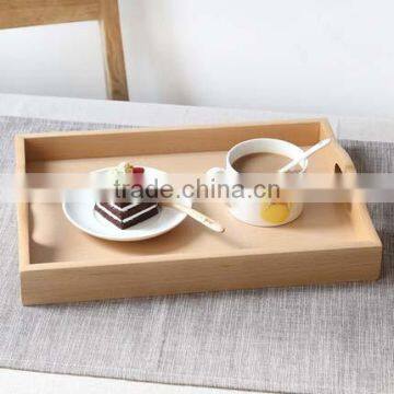 Home Deco Unfinished Beech Wood Serving Tray for Food photo-5