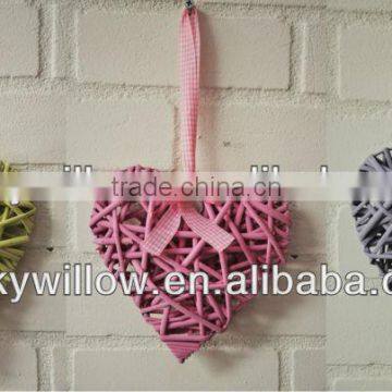 Christmas Wicker Heart-shape Wreath & Wicker Hanging Heart & Wicker Christmas Crafts photo-3
