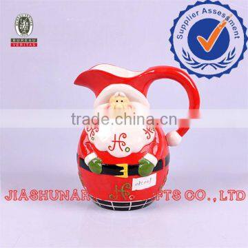 Snowman Figurine Christmas Santa Claus Pottery Pitchers