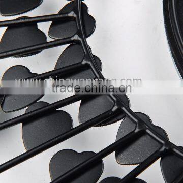 Red Flower Metal Heart Wall Digital Clock photo-5