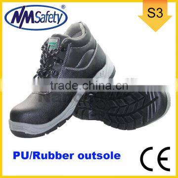 NMSAFETY Cow split leather PU/Rubber sole safety shoes steel toe workmans safety shoes