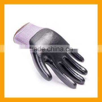 ZMSAFETY 18Gauge High Elastic Nylon Nitrile Gloves Half Dipped Black Nitrile Gloves Thin Nitrile Work Gloves photo-2