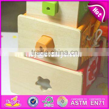 Creative Intelligent Nesting Toys Wooden Baby Stacking Cups W13D089 photo-6