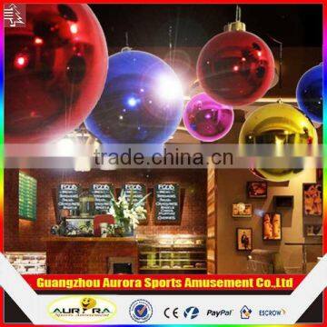 Hanging colorful inflatable mirror ball for disco party decoration