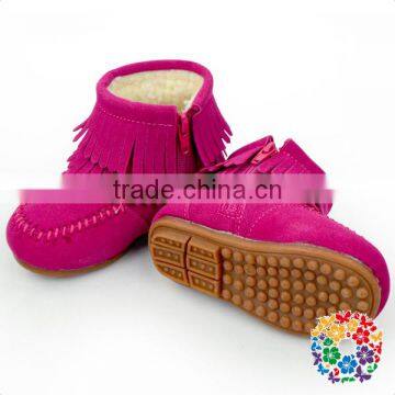 Hot Pink Baby Girl Winter Shoes Kids Shoes With Zipper Children Cheap Winter Shoes Size From 21-30