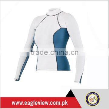 White & Navey Blue Rash Guard