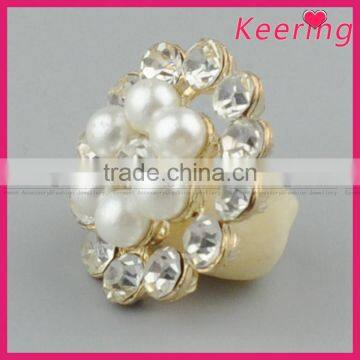 Vogue Wholesale Alloy Rhinestone Pearl Button for Decoration WBK-1486 photo-3
