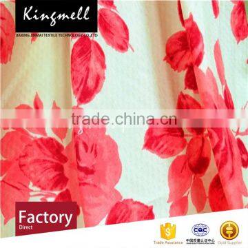 Custom home textile red flowers digital printed linen fabric