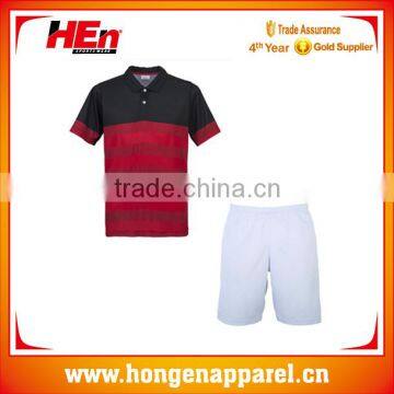 Hongen 100% polyester tennis wear fashion customized /men custom logo badminton wear