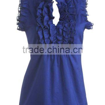 8TP245 Voile Ruffle Fashion Tops