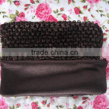 9" Wide Elastic Handmade Plain Crochet Headband for Baby Tutu Tops photo-6