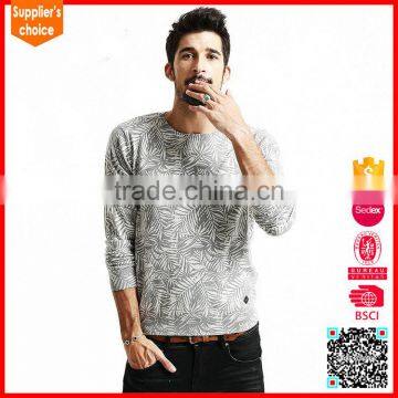 New fashion mens jumpers knit pattern full jacquard pullover sweater