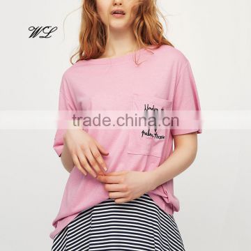 Wholesale women t-shirt loose woman clothing embroidery t-shirt