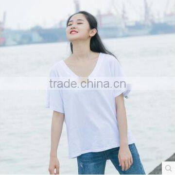 T-shirt Female Loose Big Yards of Cotton Short Sleeve Pure Color in Summer photo-2
