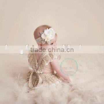 Newborn Baby Girls Polk Dots Lace Bubble Toddler Kids Ruffle Boho Romper photo-5