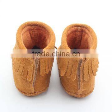 Mix 4 Colours Rubber Sole Baby Leather Shoes Moccasin Boots photo-4