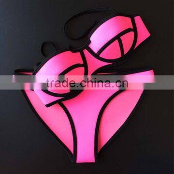2017 Swimsuit Factory Color Block Swimwear for Woman photo-6